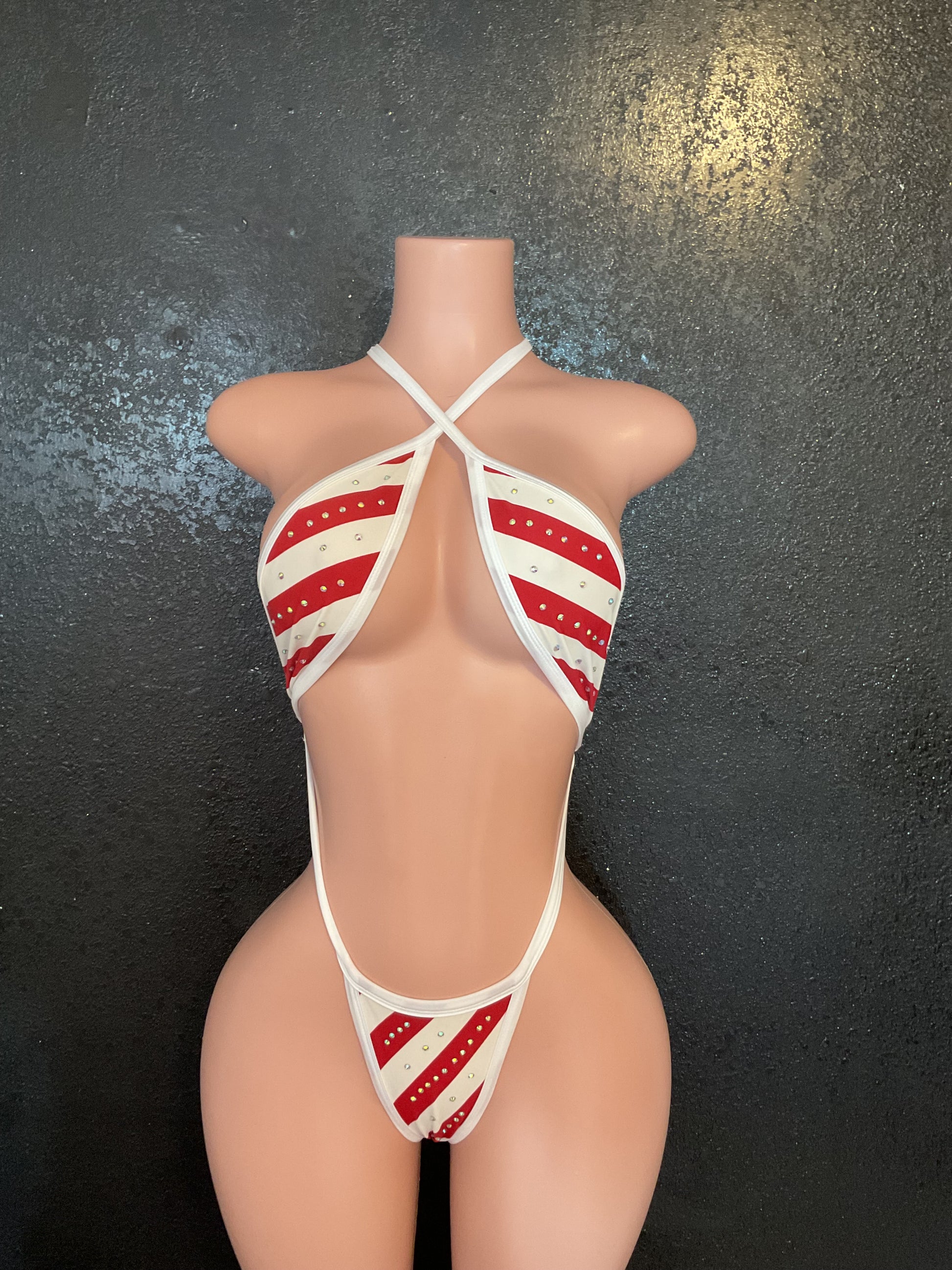 Candy cane sling one piece