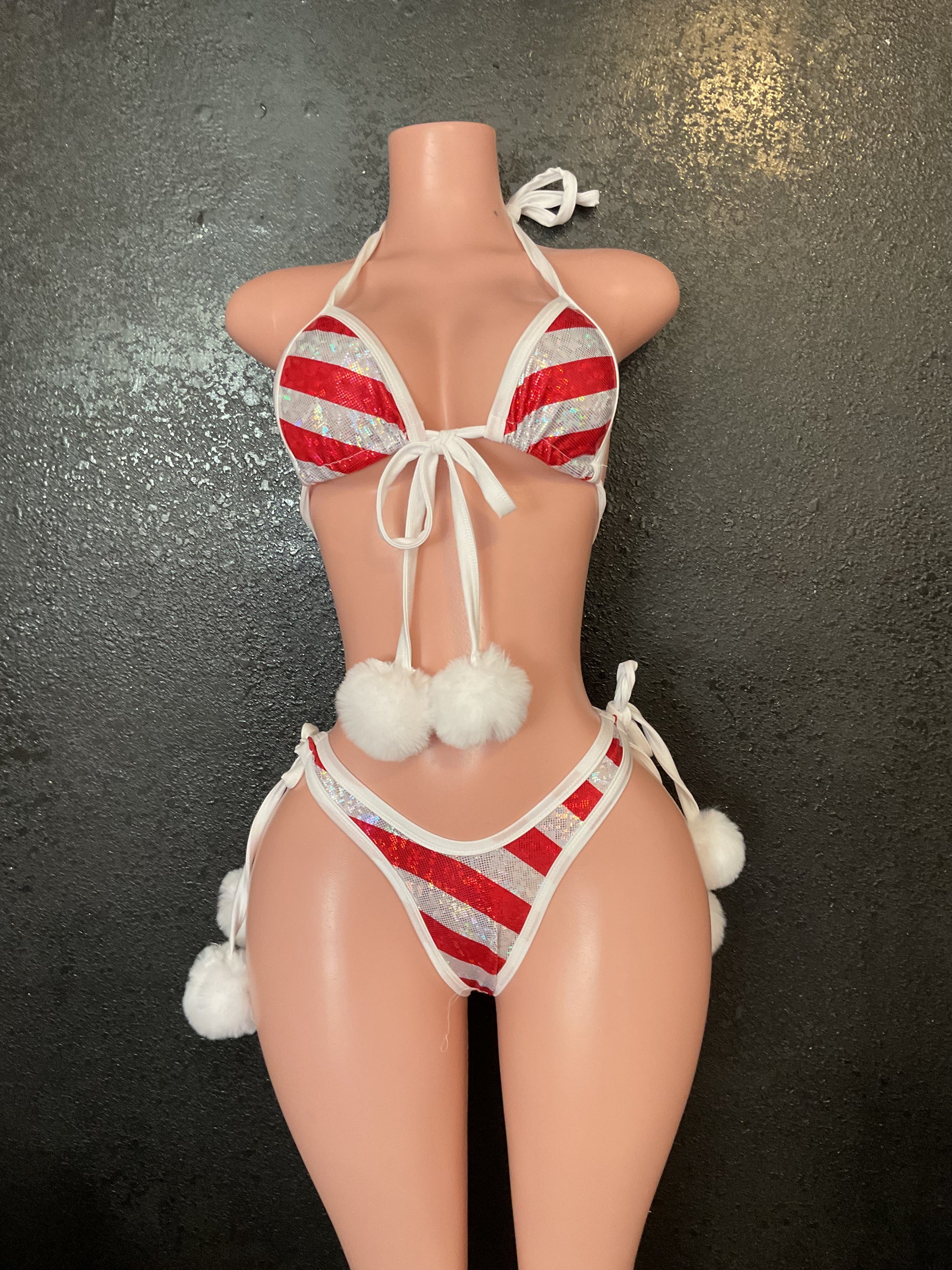 Christmas thong candy cane