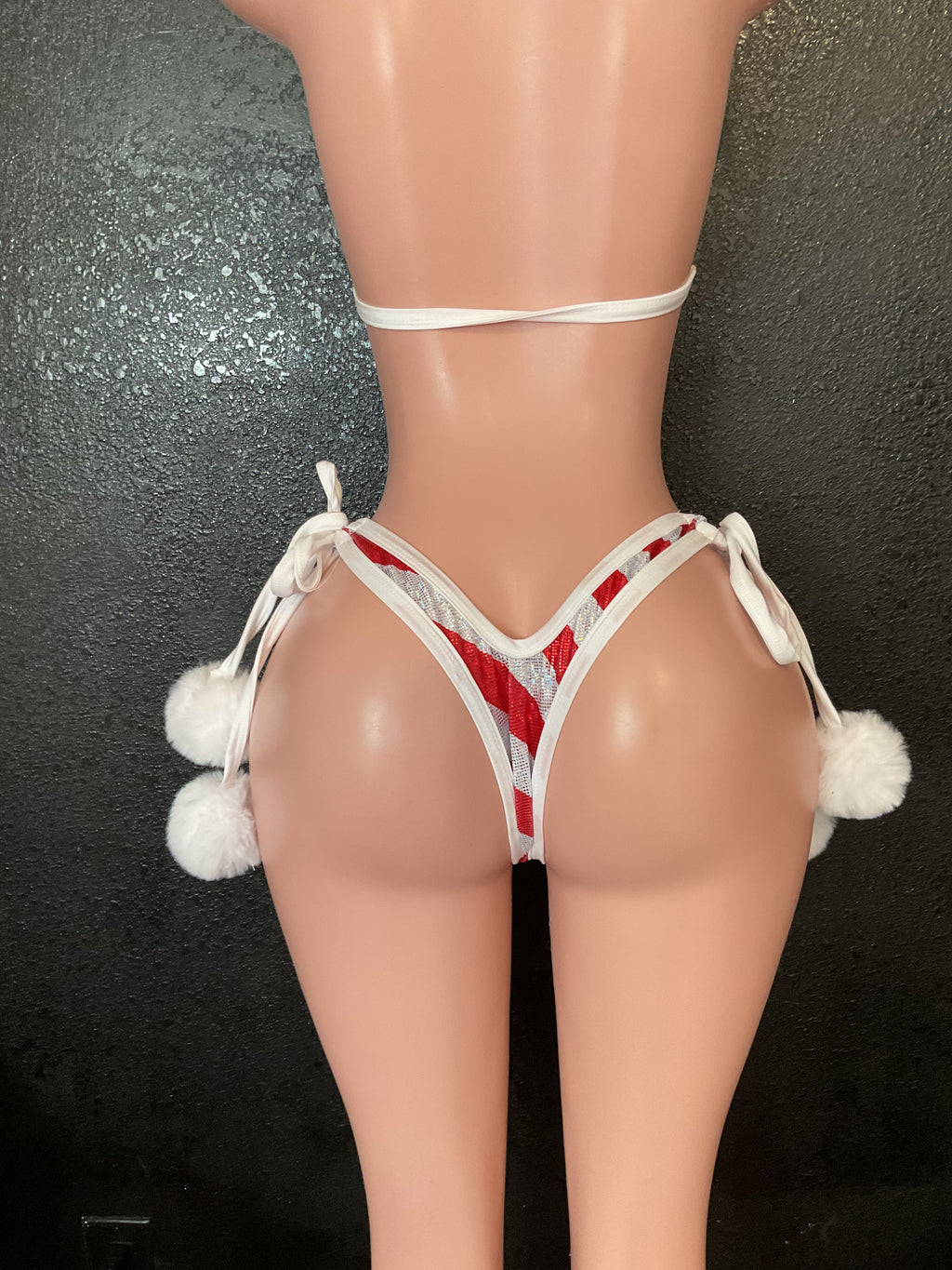 Christmas thong candy cane
