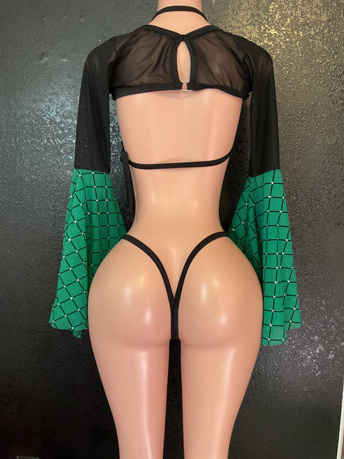 Bell sleeve bikini set