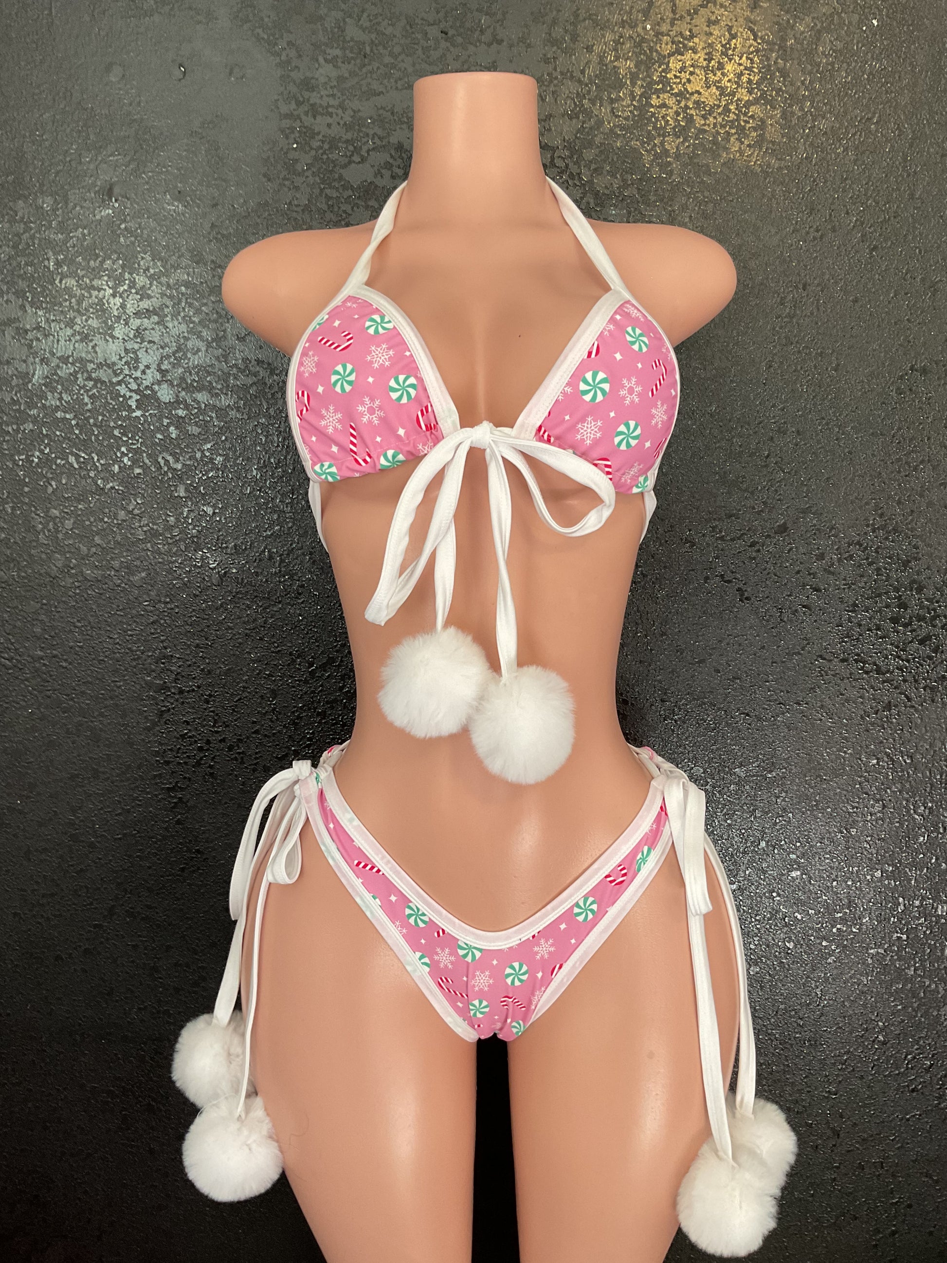 Christmas Pom Pom thong set