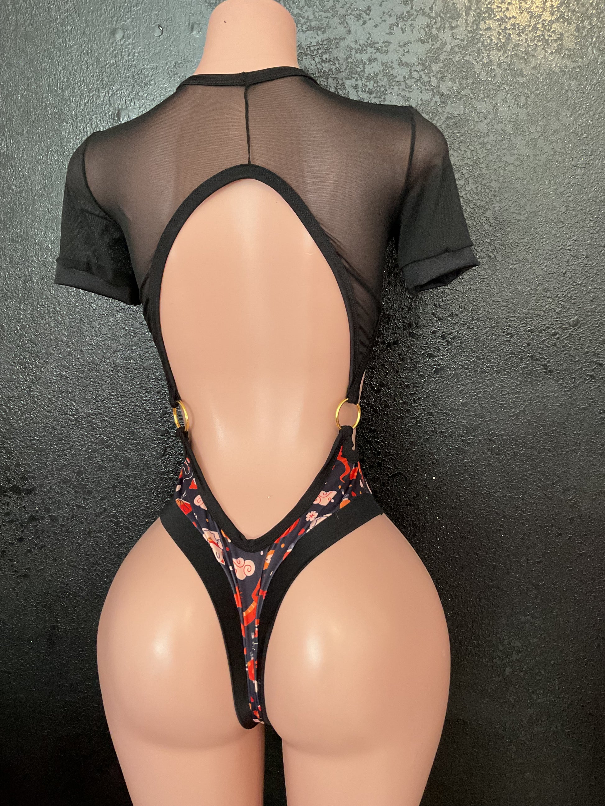 Cut out short sleeve one piece