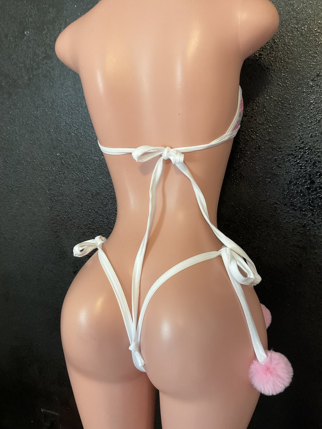 Christmas candy Pom Pom g string bikini