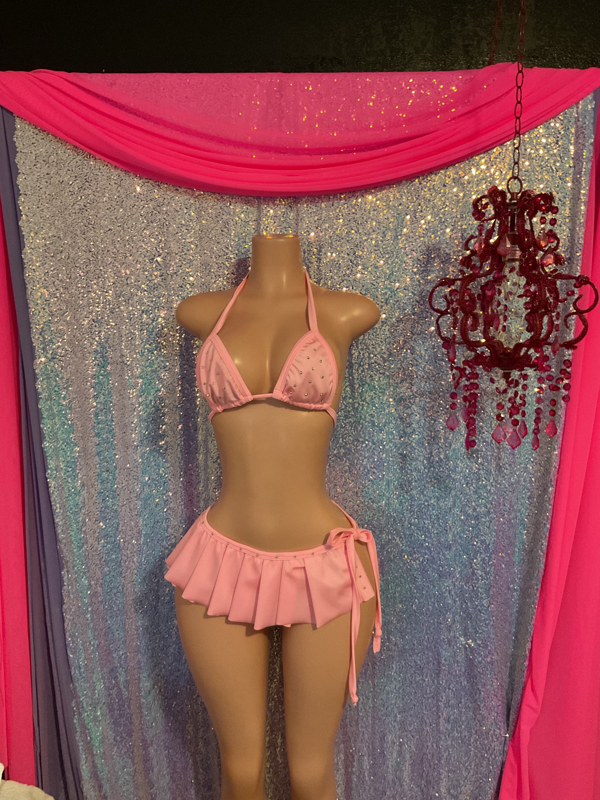 Micro pleated skirt set