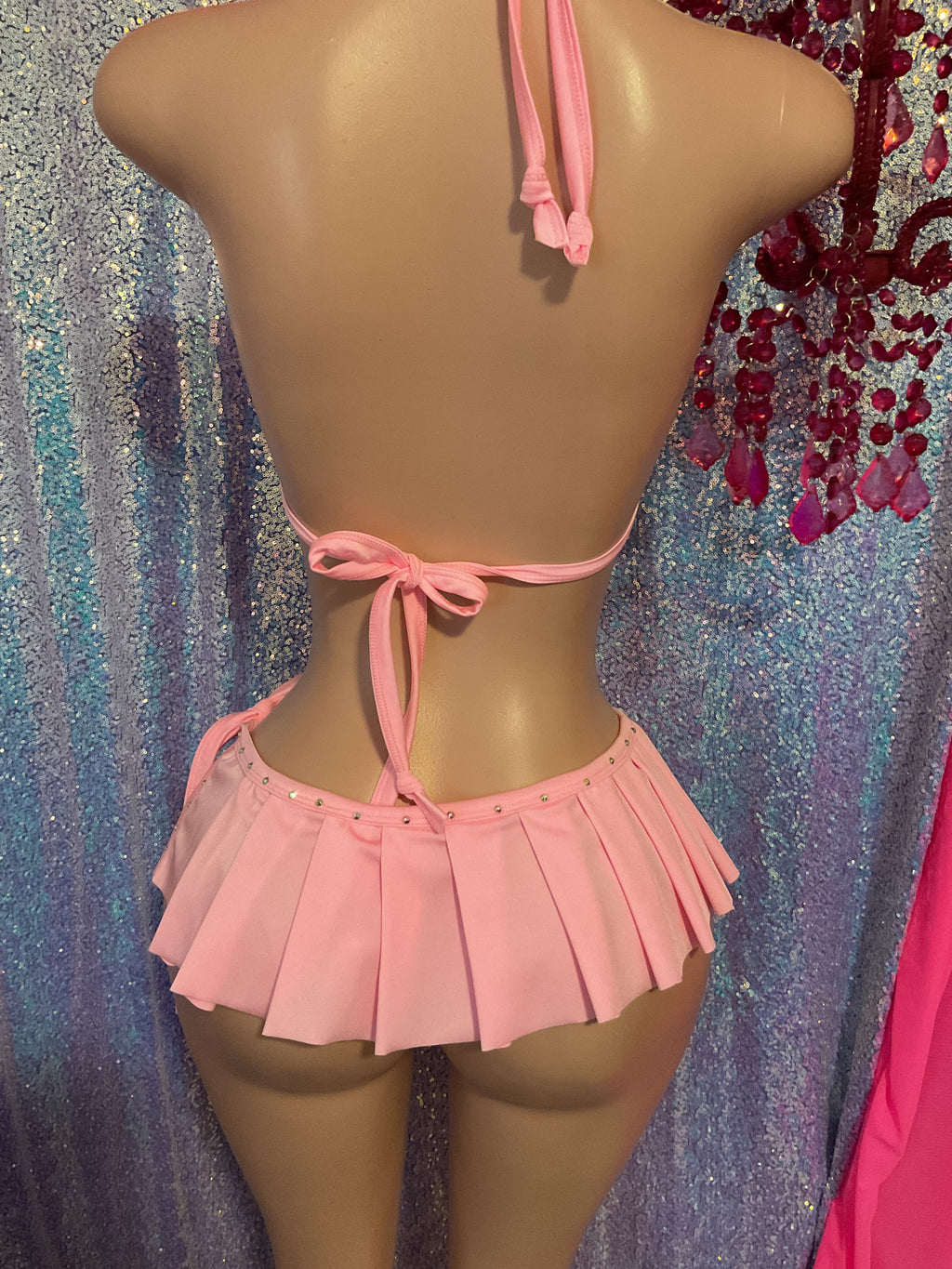 Micro pleated skirt set