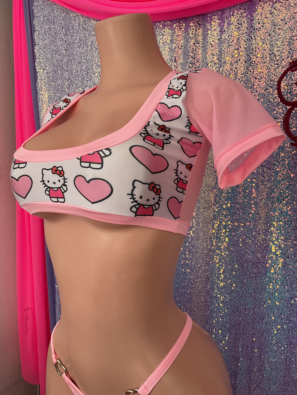 Any t crop top g string bikini