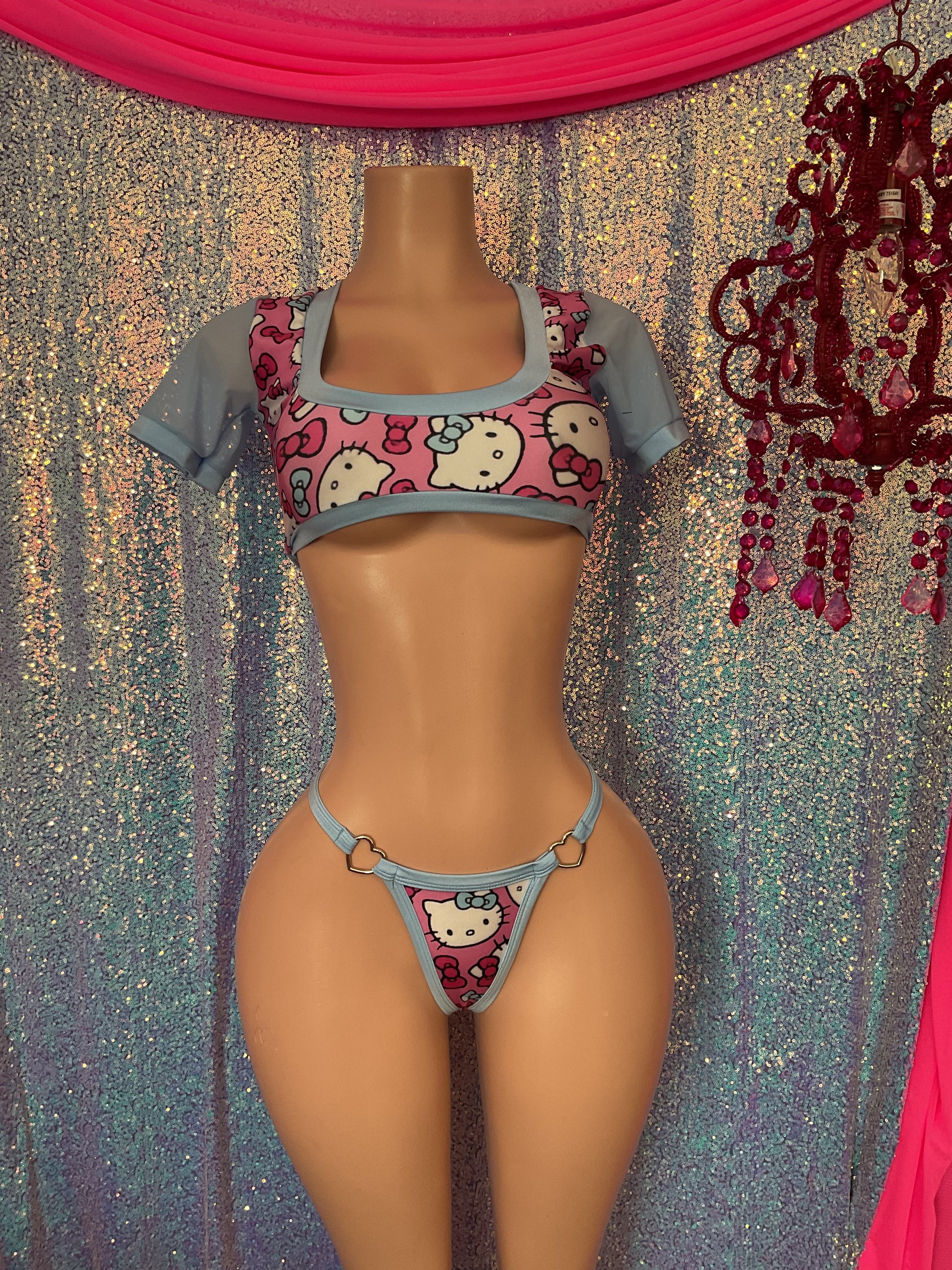 Crop top g string set