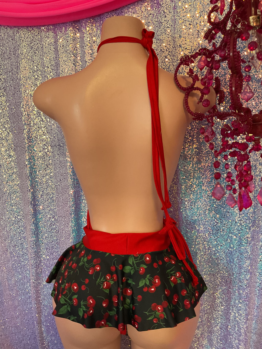 Sling skirt set cherry
