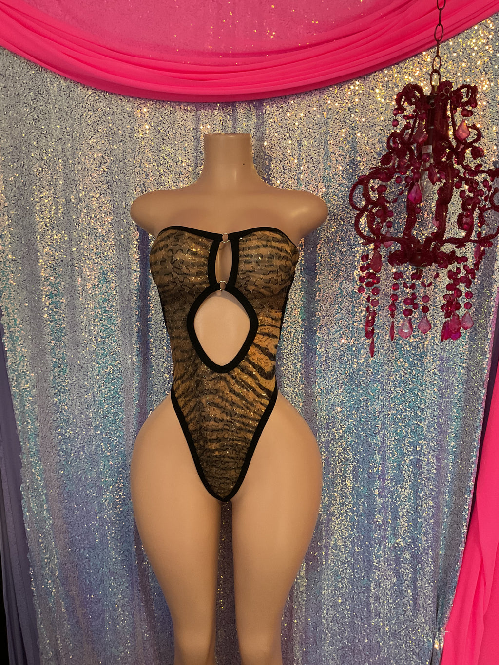 Tiger sequin one piece