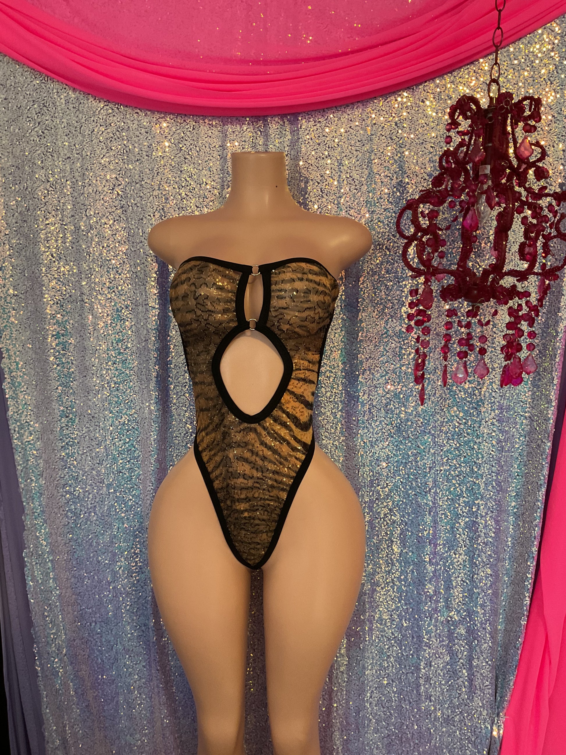 Tiger sequin one piece