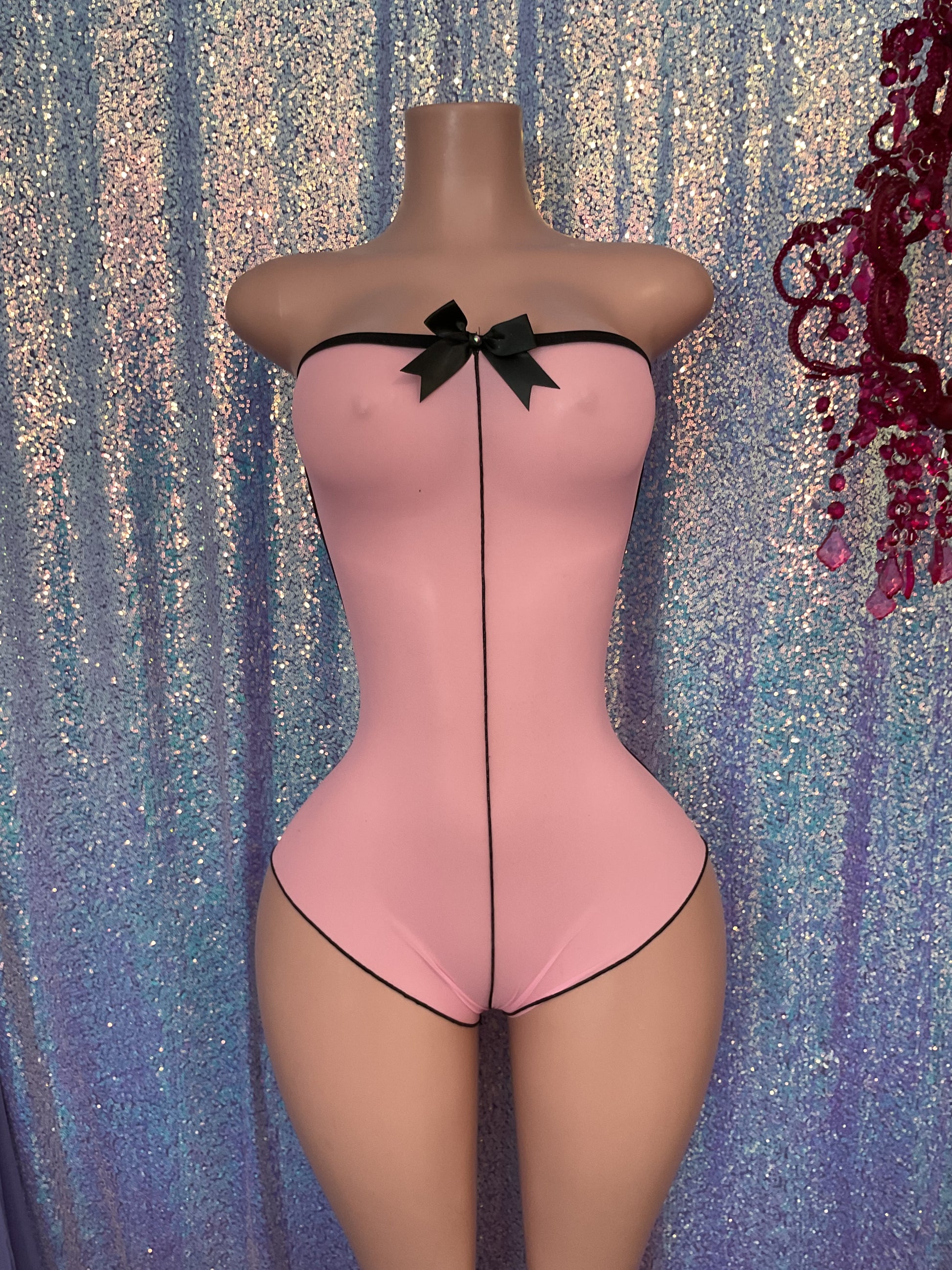 Mesh romper sheer body suit