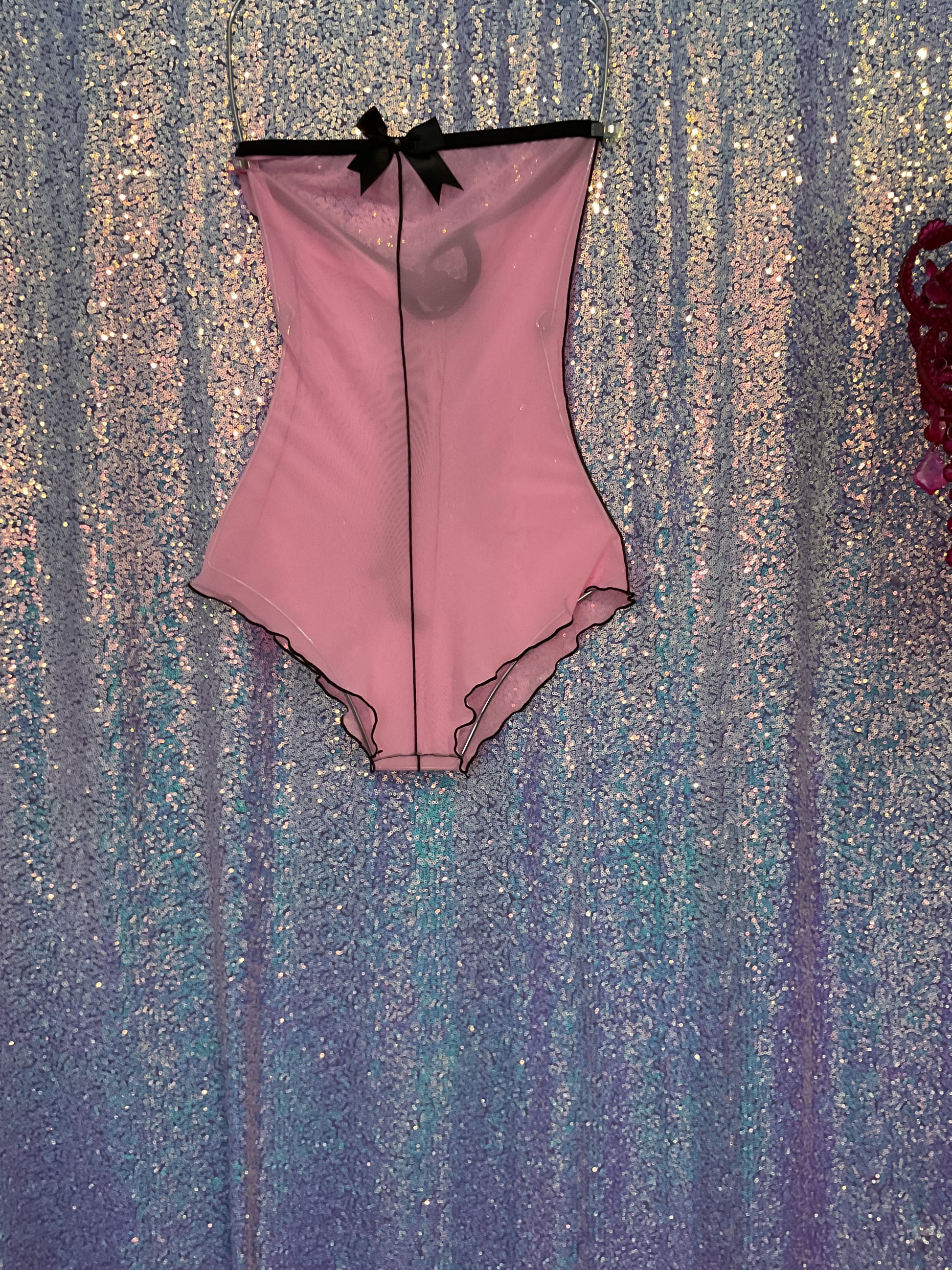 Mesh romper sheer body suit