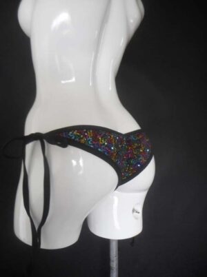 Multicolor sequin bikini scrunch butt
