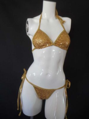 Gold sequin scrunch butt