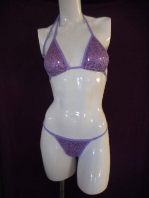 Light purple sequin g-string bikini