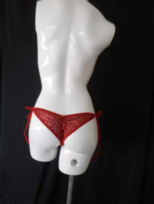 Red sequin scrunch butt bikini