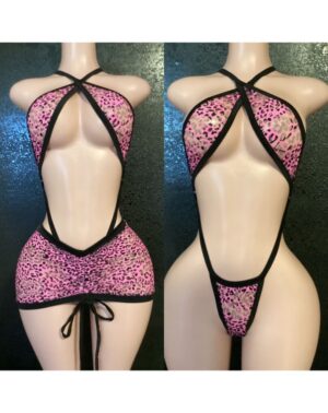 Leopard lace skirt set